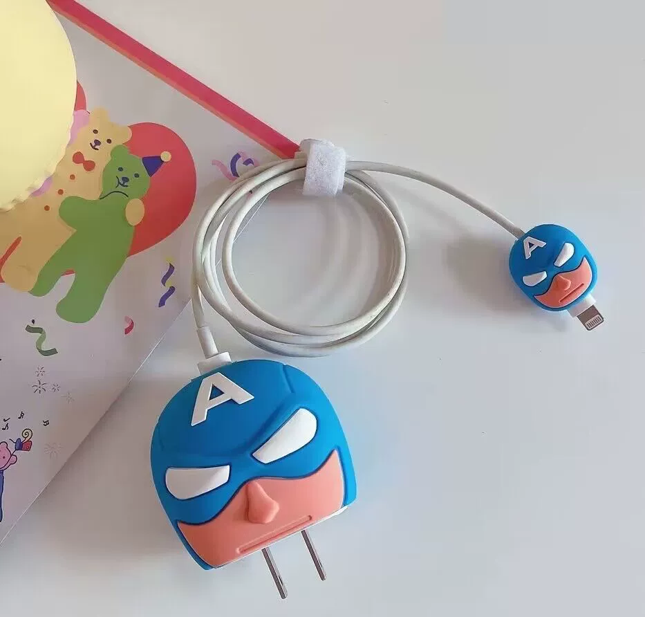 Apple, cartoon charger, protective case, 20W