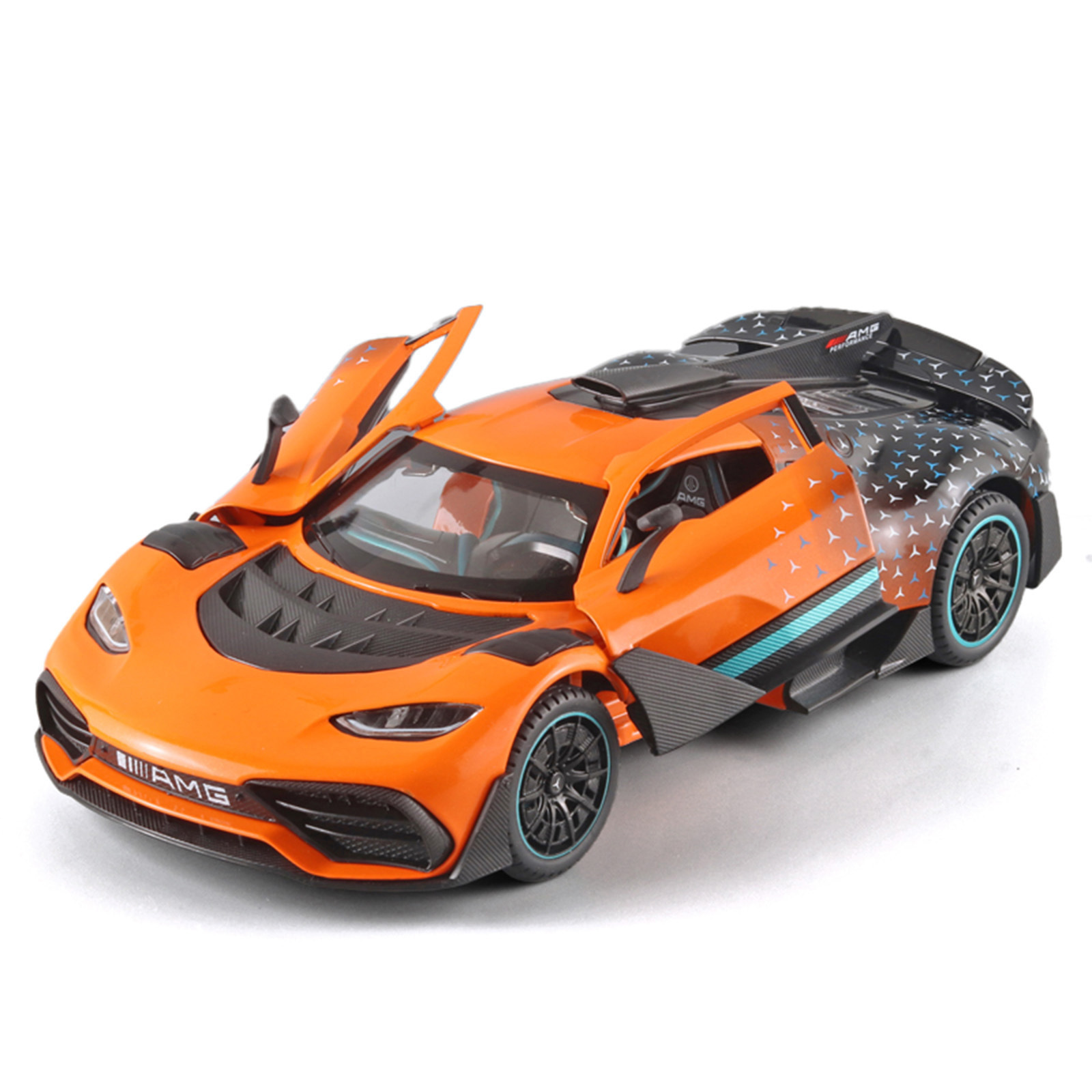 1:24 Ben ONE Street Car Edition Return Power Sound Light Alloy Modelo Decoración de coche Niños Niños Juguetes Recomendación en vivo