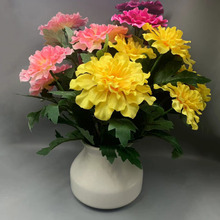 5叉万寿菊假花仿真花手工花批发婚庆布置家居装饰品摆件工艺品