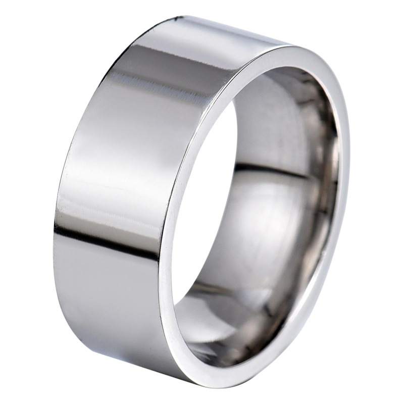 Stainless Steel Ring Men's Personality Ring Taigang Bright Finger Ring Cold Men's Niche 8mm Glow Titanium Steel Ring