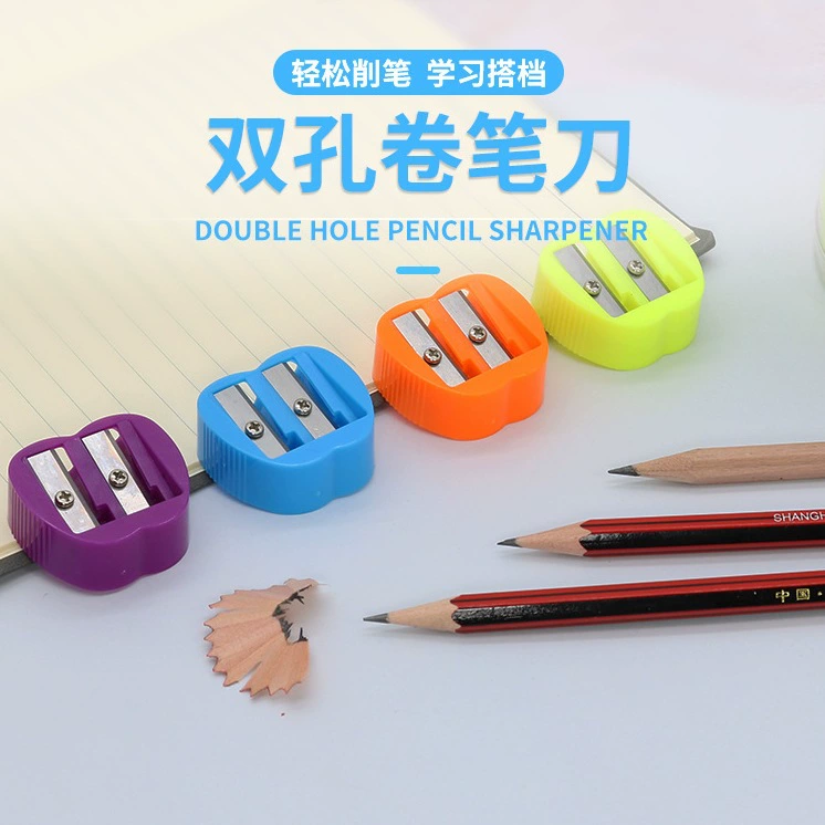 Apple, sharpener, stationery, eyebrow pencil, knife