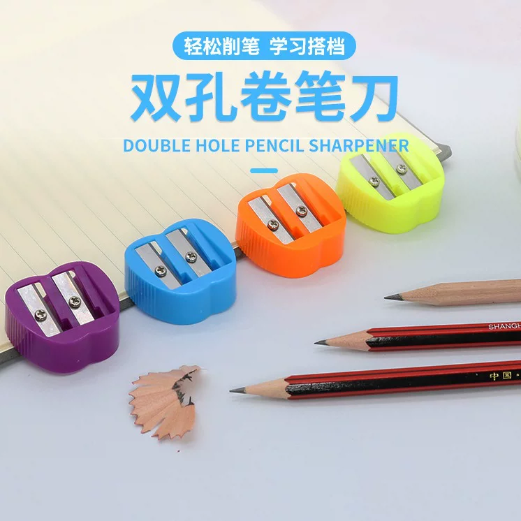 Apple, sharpener, stationery, eyebrow pencil, knife