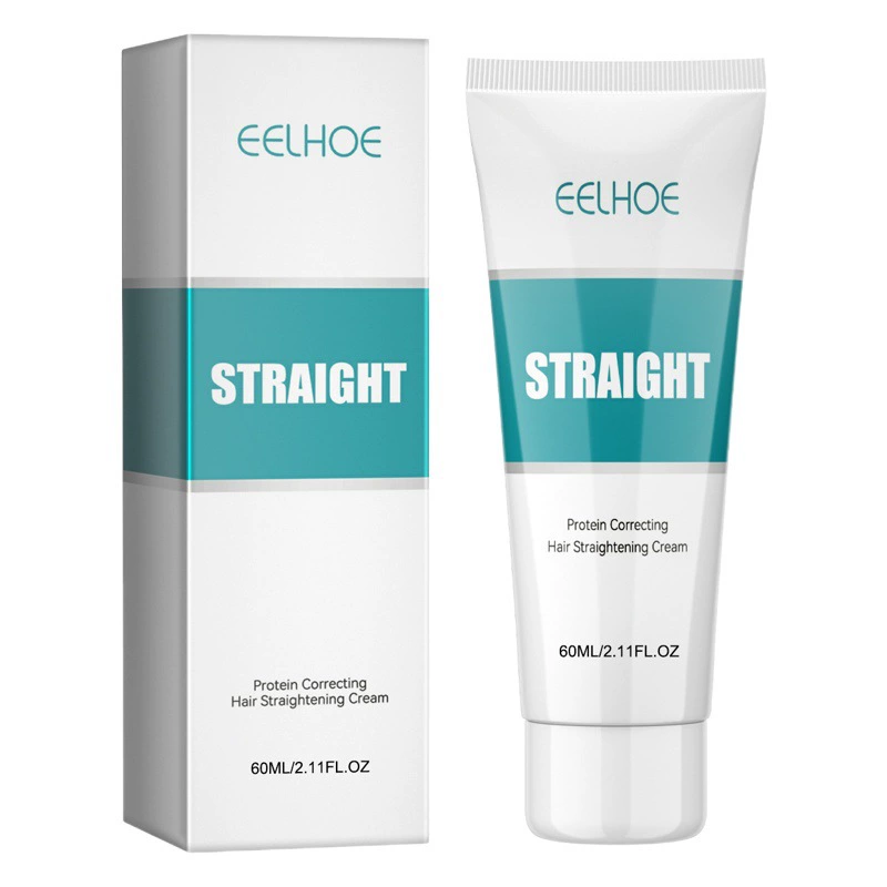 EELHOE Протеиновый крем для коррекции прямых волос Разглаживает завивание и сечение Восстанавливающий поврежденные волосы Крем для ухода за прямыми волосами