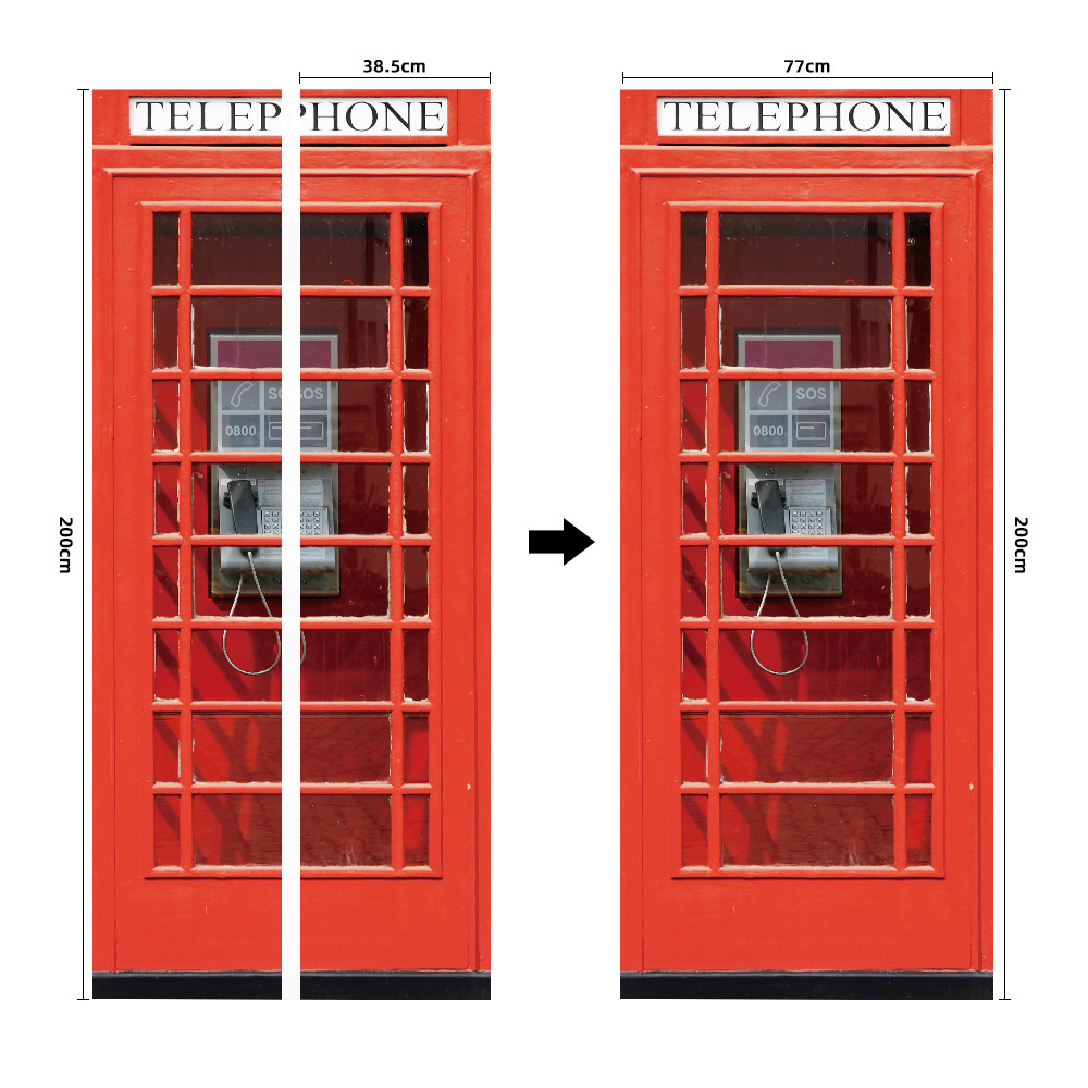 Pegatinas para puertas 3D respetuosas con el medio ambiente, autoadhesivos, fabricantes de origen al por mayor, patrones populares transfronterizos de alta definición, adhesivos para puertas impermeables, a prueba de aceite y antiincrustantes