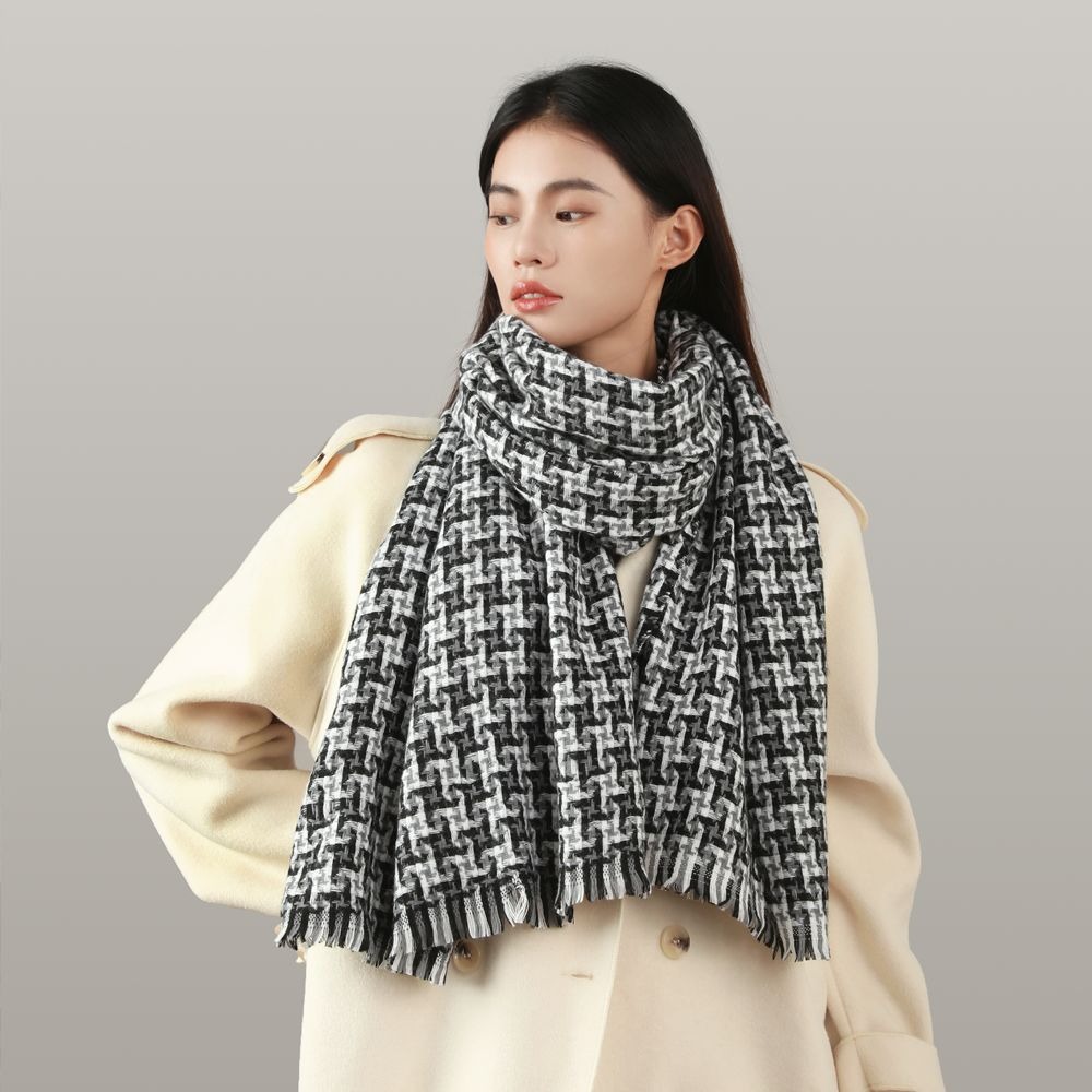 Versatile casual alla moda per le donne, versione coreana autunno inverno, sensazione di alta qualità, griglia Thousand Bird semplice e_voghion.com