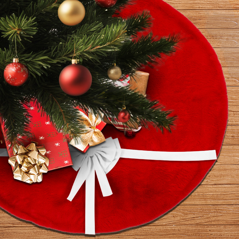 Amazonの新しいリボン付きぬいぐるみクリスマスツリースカート、クリスマスツリーの底の装飾、クリスマスの家庭的な雰囲気の装飾|undefined