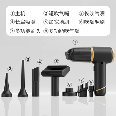 Cross-Border Car-Mounted Wireless Vacuum Cleaner, Multi-Functional Powerful Suction and Blowing Household Vacuum Cleaner, Multi-Purpose High-Power Dust Blower (Tozsoranlar) - wt28-black