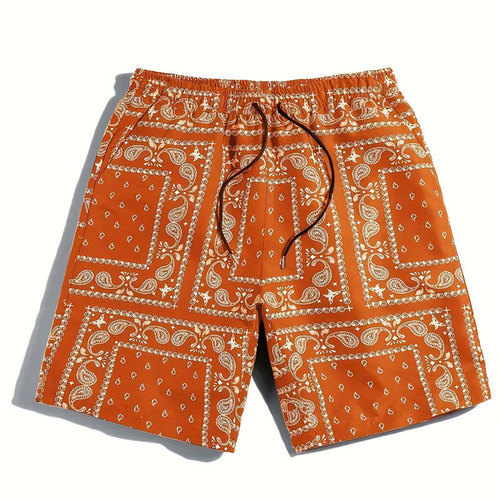 Men's Casual Shorts Summer New Trendy Fashion Multi-color Almond Flower Loose Plus Size Shorts