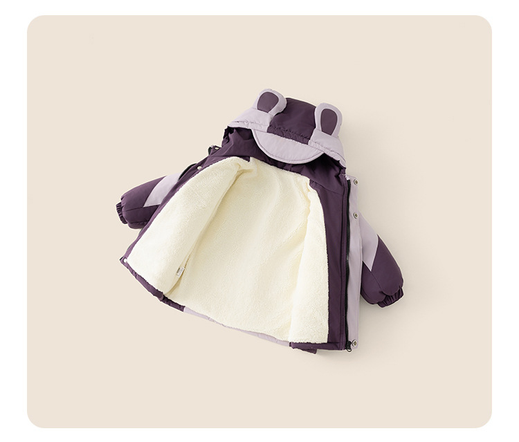 Silta ziemas jaka bērniem ar kapuci un flīsa oderi_voghion.com