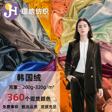 现货批发多色韩国绒经编弹力金丝绒针织布料旗袍运动套装时装面料