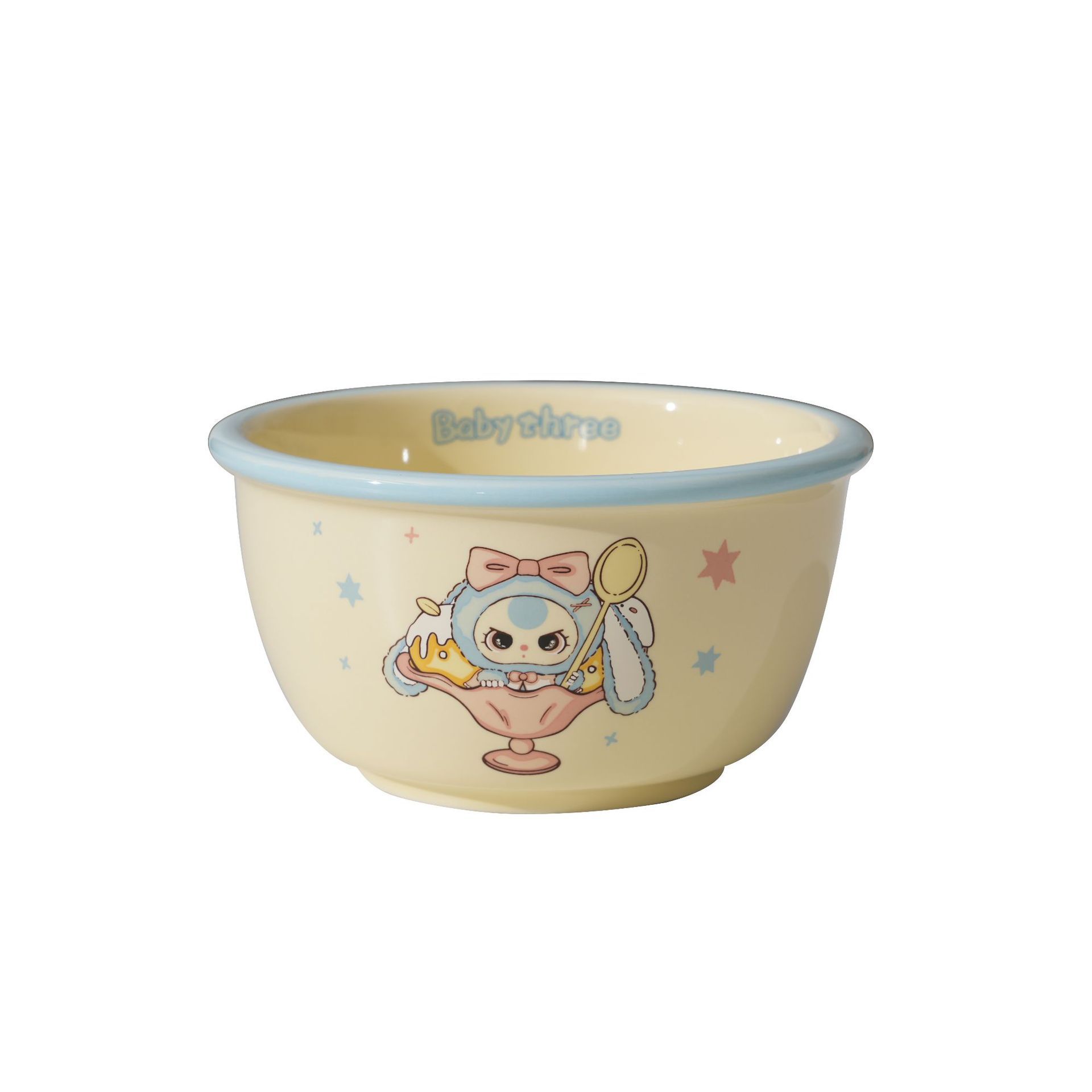 Bebé encantador de tres años de edad tazón de arroz de dibujos animados para el hogar nuevo tazón de arroz de cerámica personal especial de alto valor de platos tazón de arroz
