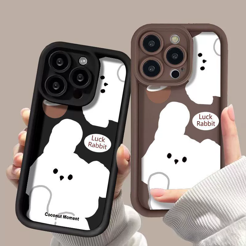 Apple совместимый чехол «кролик», iPhone 17, матовый высококачественный чехол, 15