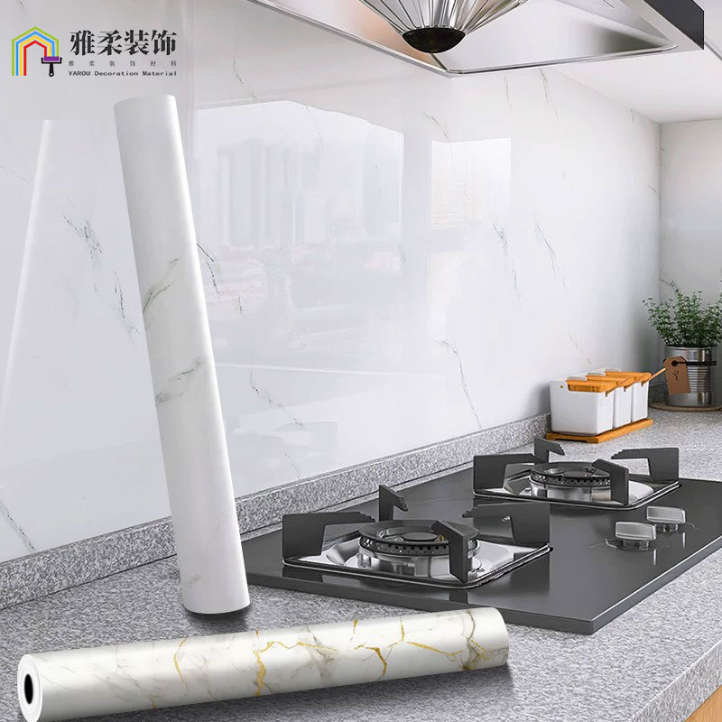 水墨灰大理石贴纸厨房瓷砖桌面防水防油贴纸家具台面保护膜翻新贴