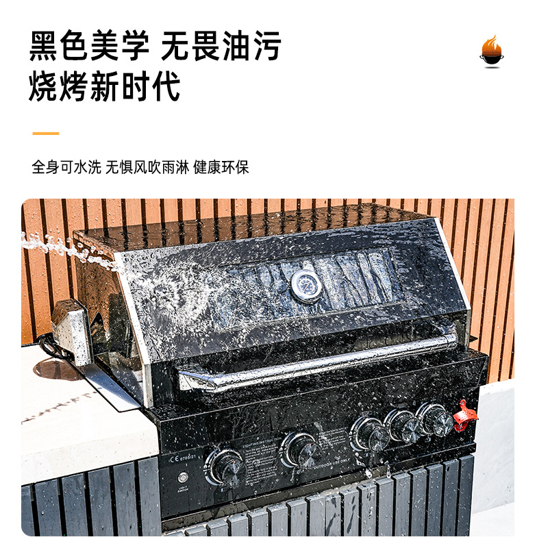 Artesano al aire libre parrilla empotrada gas carbón jardín jardín jardín jardín cocina de acero inoxidable 304