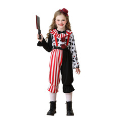 2025ハロウィーン子供服ピエロ回魂cos服女の子パーティーおかしな衣装カーニバルショー服