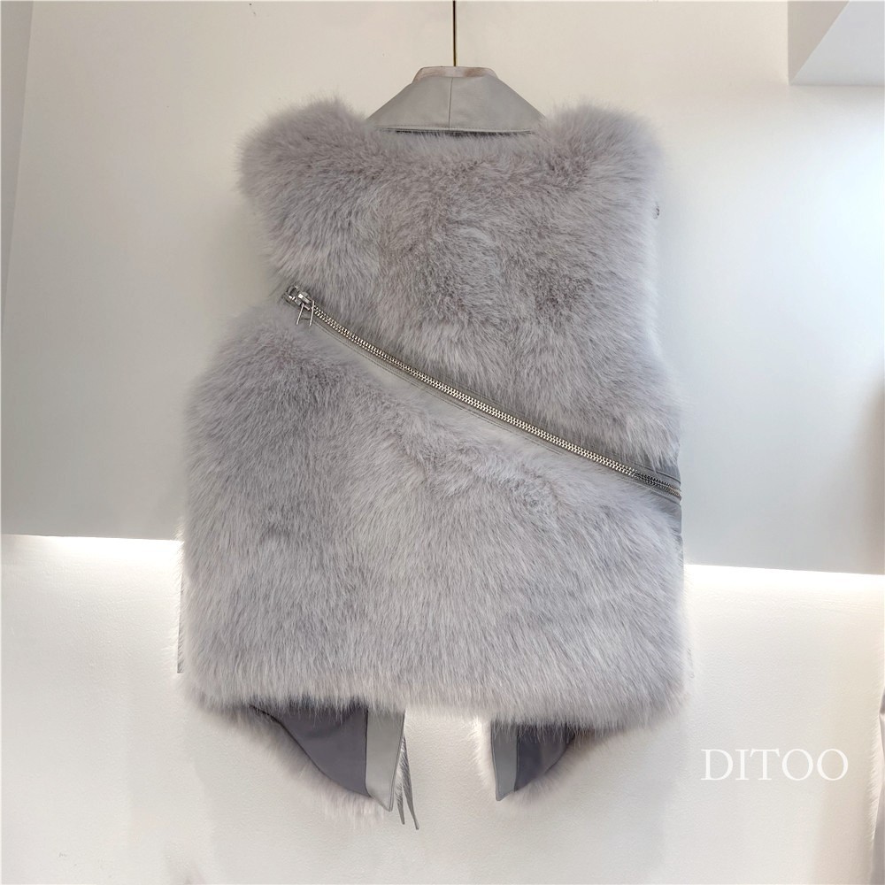 Damen Kunstpelzweste Kurz Ärmellose Weste Für Herbst Und Winter_voghion.com