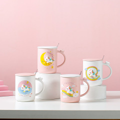 新創意虹ユニコーン陶磁器カップ学生子供飲む水カップ祝日プレゼントマグカップかわいいカップ