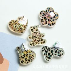 夜光高透切面豹纹图形树脂贴片 儿童diy花形饰品配件手机装饰材料