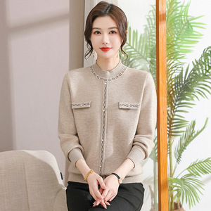 喜婆婆婚宴媽媽冬裝一體加絨針織衫保暖上衣小香風(fēng)毛衣女打底衫潮，女裝針織衫/毛衣，妃慕昵服飾