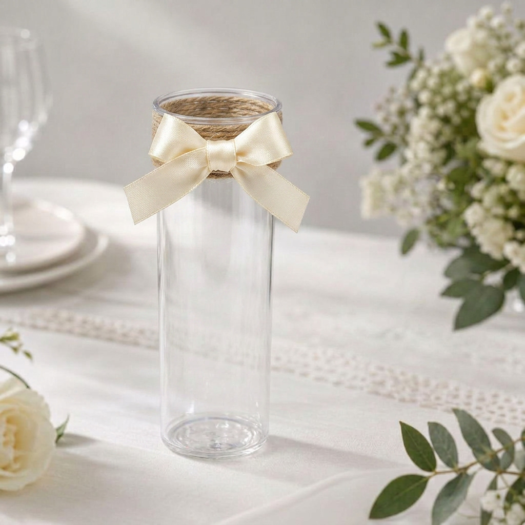 Milan bow + transparent vase / 5.4*5.2*17.8cm