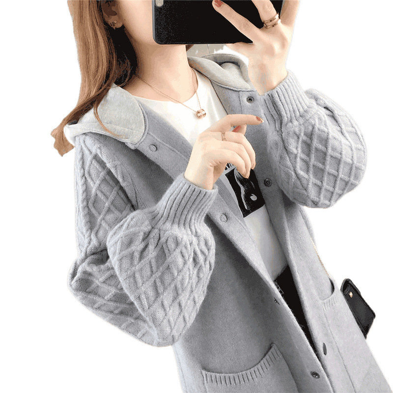 外套女秋冬2025新款女士宽松大码学生外穿休闲显瘦中长款针织开衫|undefined