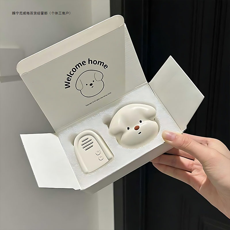 小狗门铃分体式卡通家用无线装饰远距离感应免布线手按响铃其他