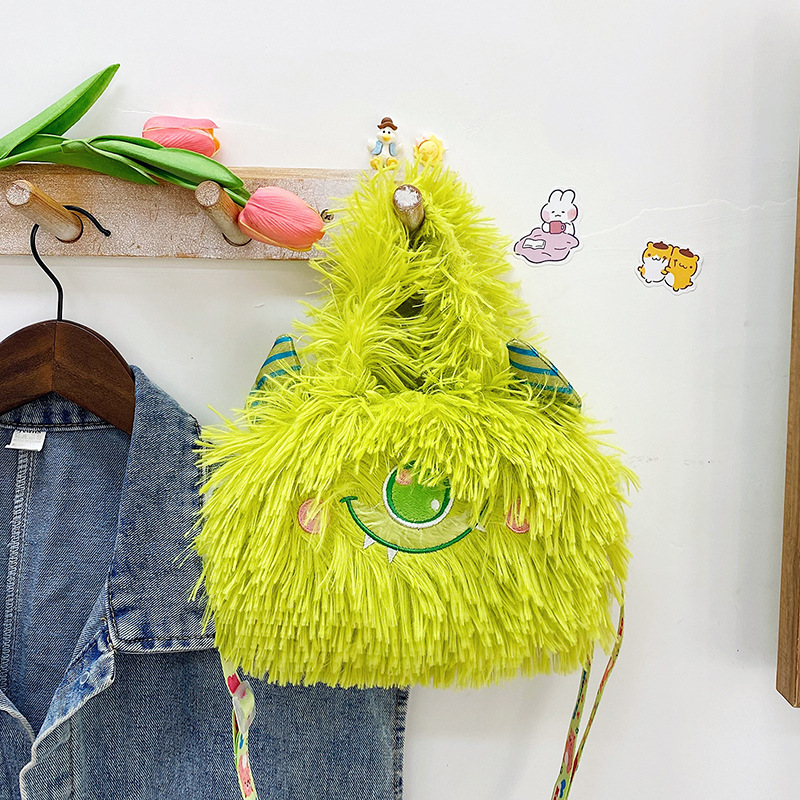 Nueva chica Corazón de dibujos animados monstruo bolso lindo Monster de un solo ojo de peluche hombro bolsa de mensajero bolsa de teléfono móvil
