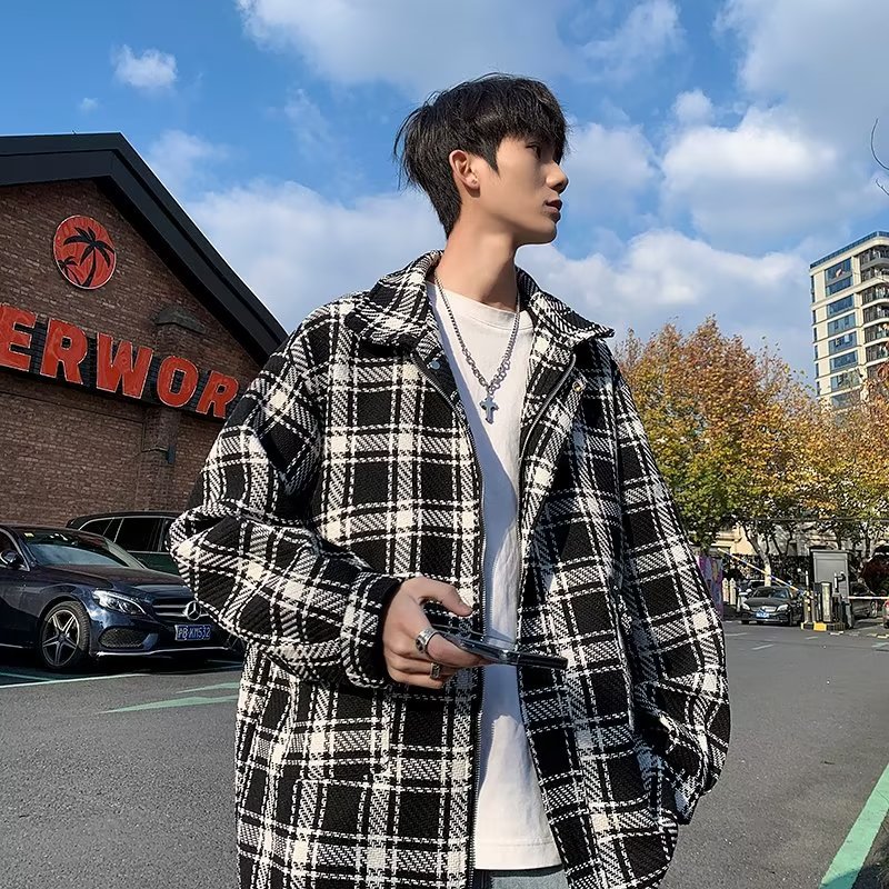 2024 Primavera y otoño Chaqueta guapa Hombre ins High Street Trendy Marca Hong Kong Estilo japonés Harajuku Chaqueta suelta de moda coreana