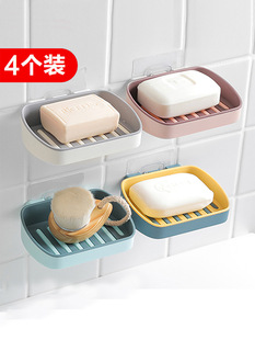 Suction Cup Soap Box No Punch Wall Hanging Creative Household Bathroom Large Suction Wall Soap Box Drain Soap Rack