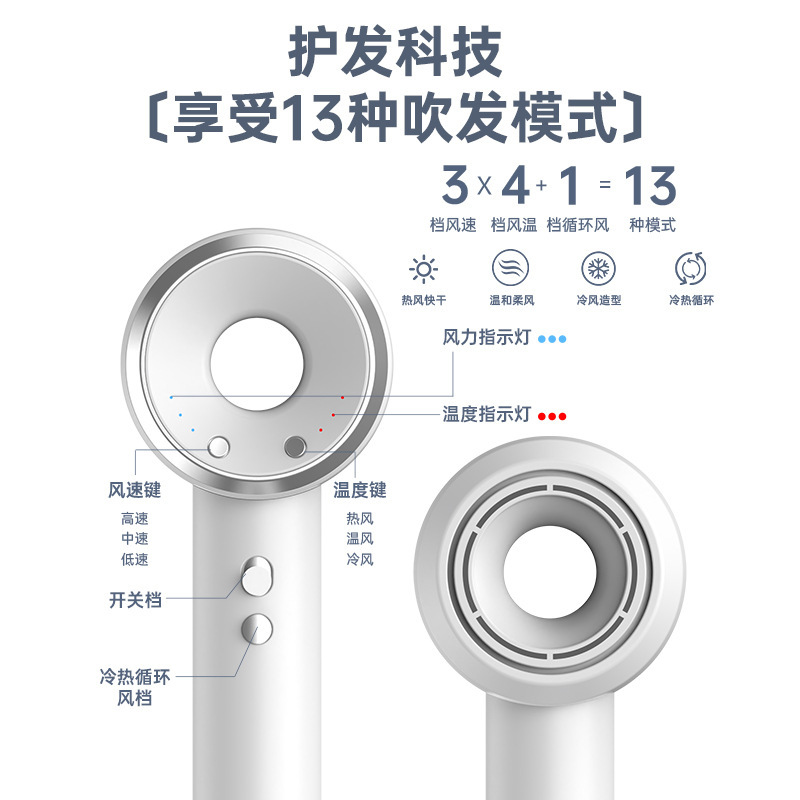 跨境吹风机高速负离子吹风筒大风力静音恒温护发电吹风工厂批发|undefined