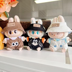 【Only Clothes】15CM Baby Clothes First and Second Generation Fabric Doll Clothes Keychain LABUBU Replacing Cartoon Belt