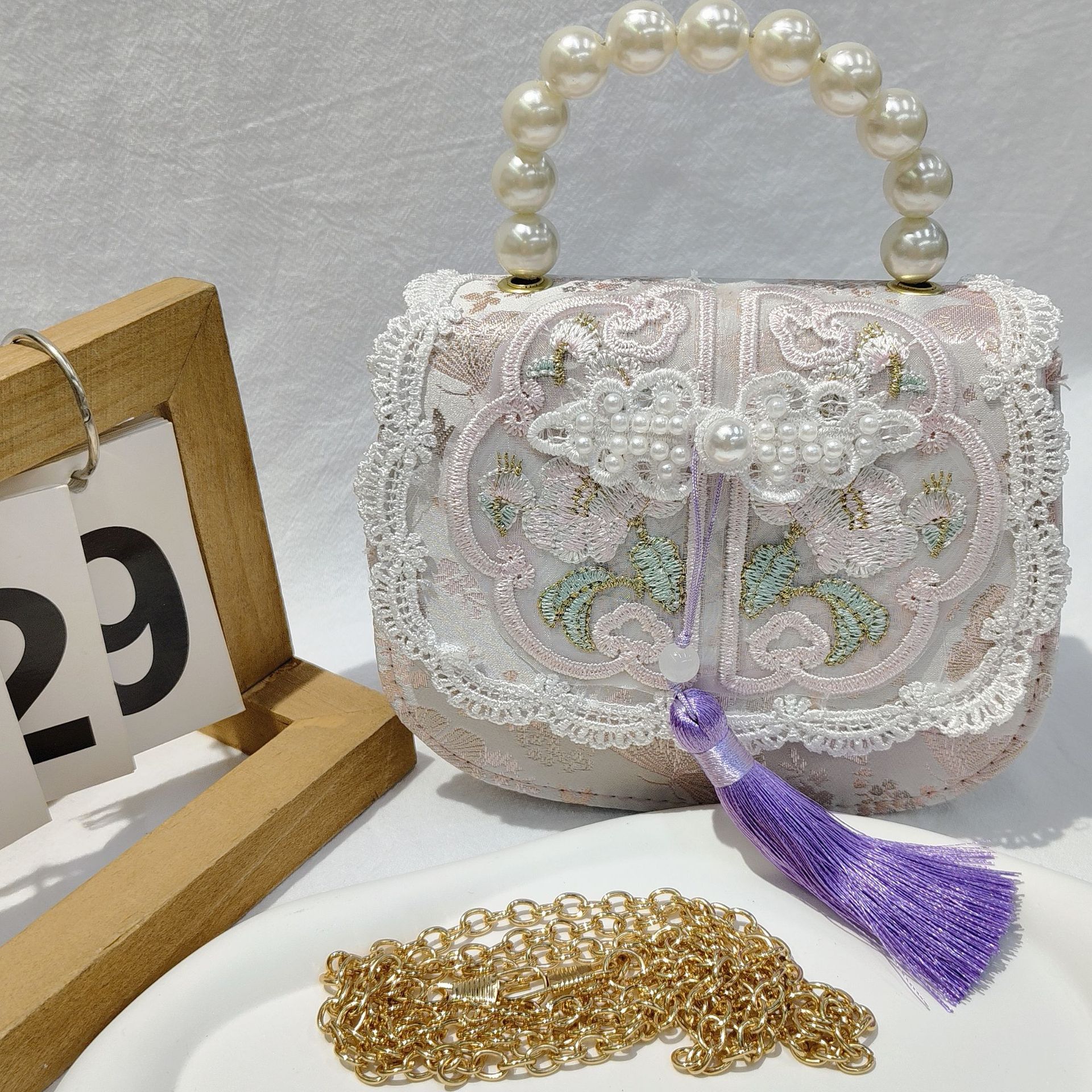 Bolso de arco para niños bolso de rosa de verano bolso de mochila para chicas bolso de princesa de perla pequeña bolsa de cambio de viento fragante