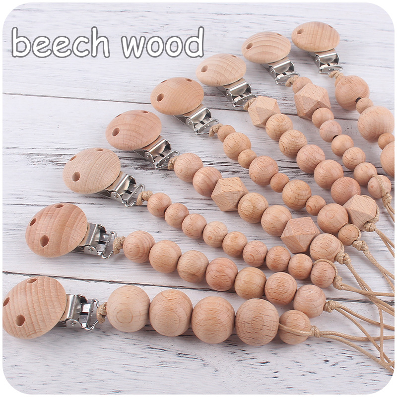 Nuevos suministros para bebés Beech chupete cadena calmante bebé redondo de silicona chupete mordedura molar traje de dos piezas