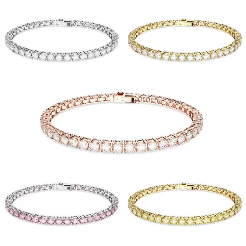 Direct Sales Cross-Border Shijia 11Matrixtennis Single-Row Full Diamond Element Crystal Chain Bracelet Light Luxury Full Diamond Crystal