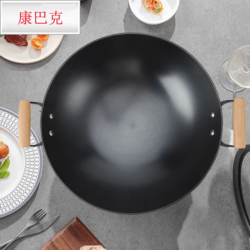 Manufacturer's Handmade Cast Iron Skillet for Home Use, Truly Stainless, No Coating, Non-Stick, Suitable for Gas Stoves, Wholesale