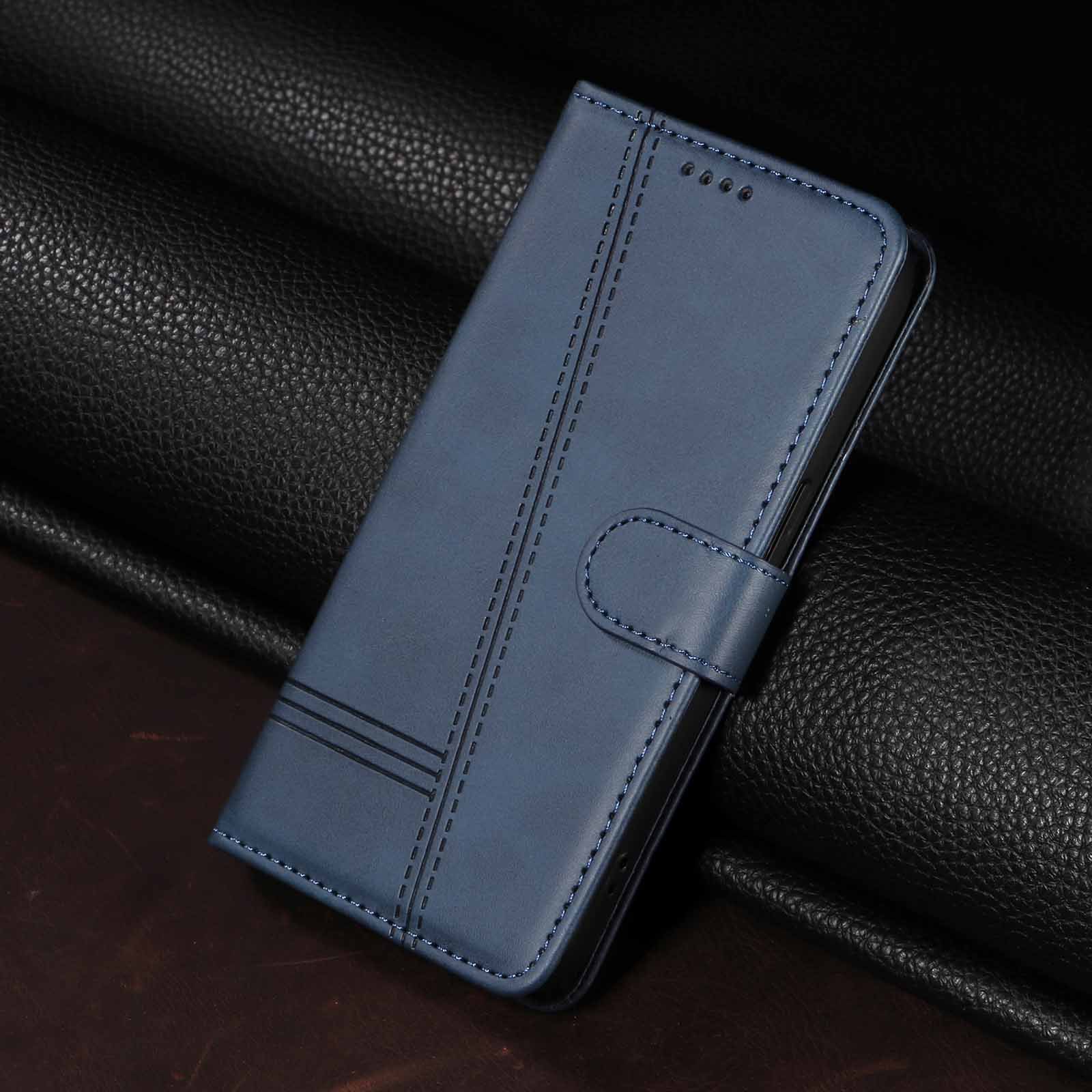 适用三星S24FE翻盖S23钱夹S25手机壳Note20压纹T型线皮套J6保护套