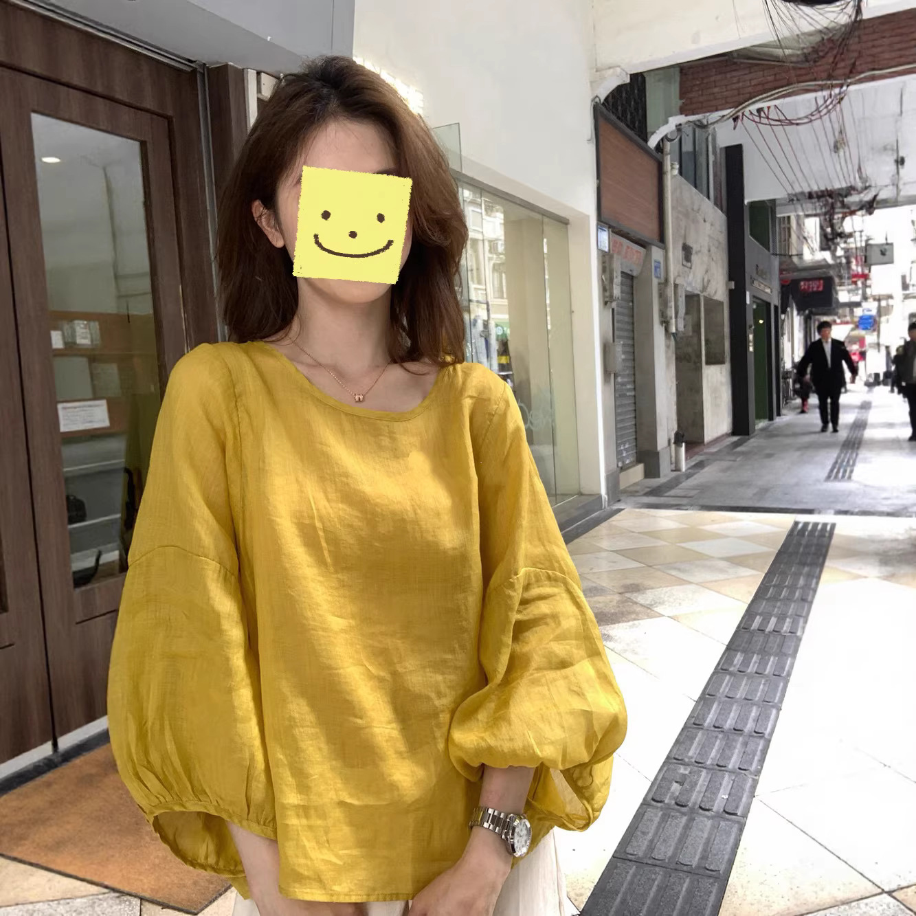 2026夏季新款纯色圆领灯笼袖苎麻衬衫女宽松舒适气质复古上衣