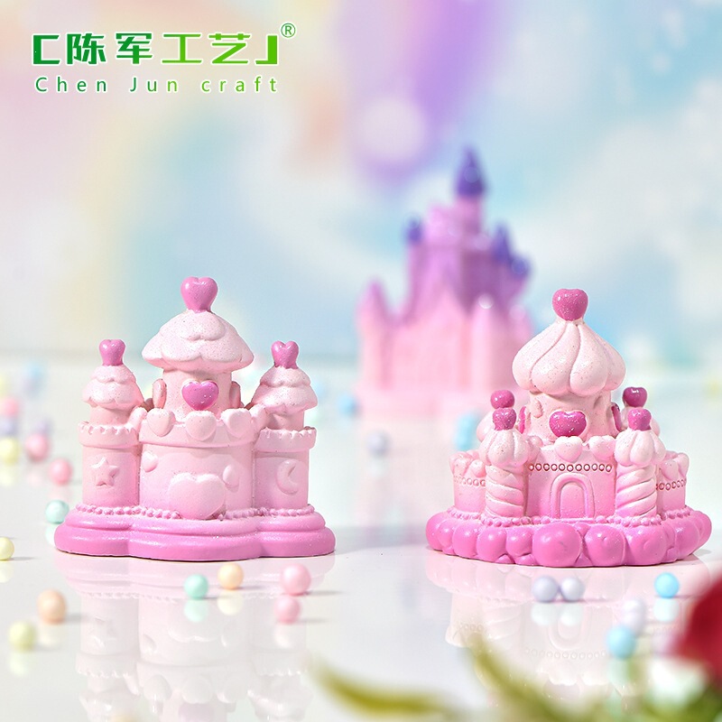 Factory Direct Sales of Fairy Tale Castle Micro-Landscape Desktop Cake Decoration Accessories, Dreamy Moon Castle Resin Ornaments