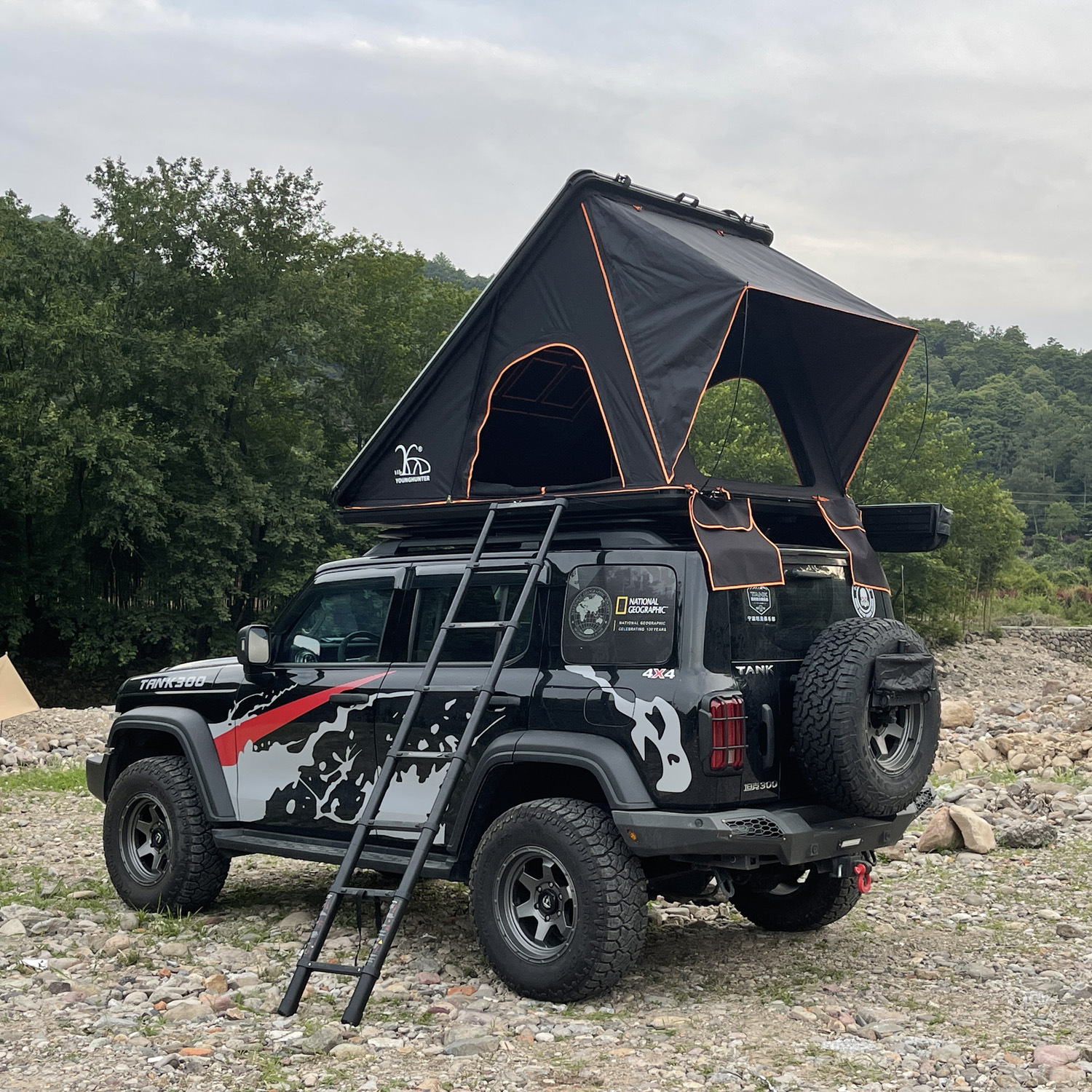 Aleación de aluminio tipo triángulo al aire libre carpa de techo carpa de carro de cáscara dura