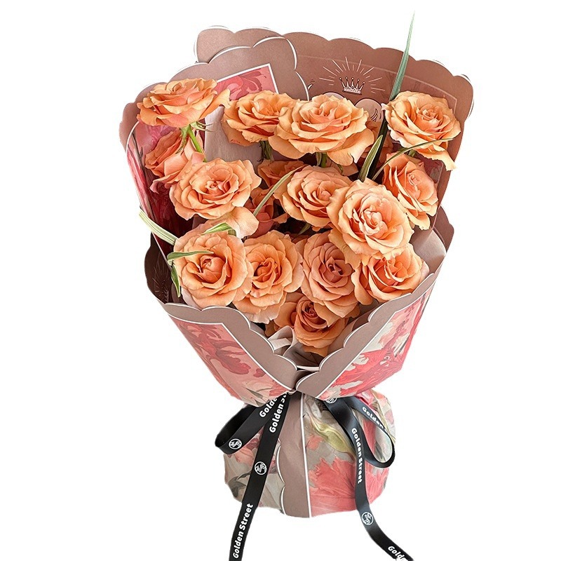 Impresión artística serie de pintura al óleo en papel floral florista diy material de embalaje de flores 100g papel kraft embalaje de flores