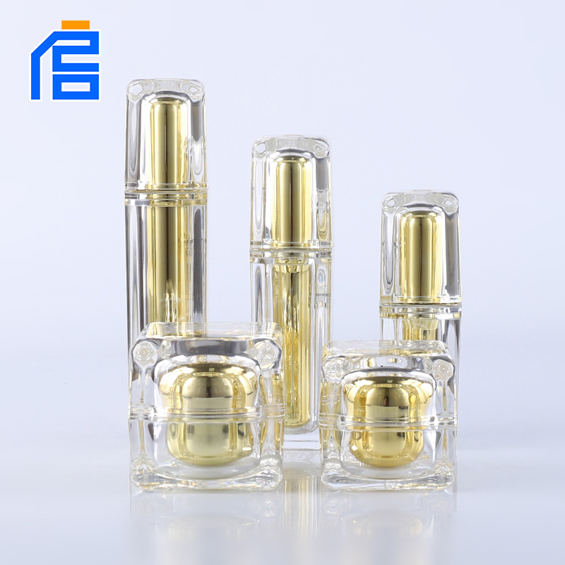 100ml水晶圆形亚克力乳液瓶 亚克力四方膏霜瓶 亚克力化妆乳液瓶