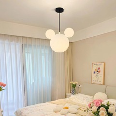 Mickey Lamp Minimalist Children's Room Lamp Nordic Creative Warm Cute Cream Style Bedroom Lamp for Boys and Girls