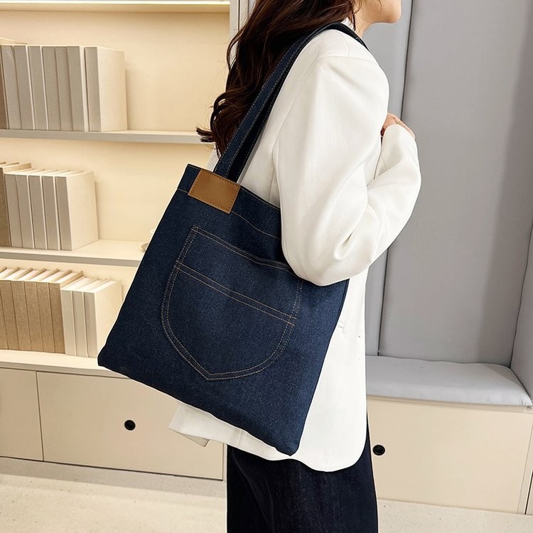 Nueva bolsa de hombro de vaqueros, bolsa de compras de gran capacidad, bolsa de madre, bolsa de arte, bolsa de estudiantes, bolsa de clase simple para viajar.