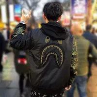 Весенняя пятиполосная пилотная куртка Shark для мужчин и женщин, стильная бейсбольная куртка с воротником-стойкой на весну и осень, модный камуфляж.