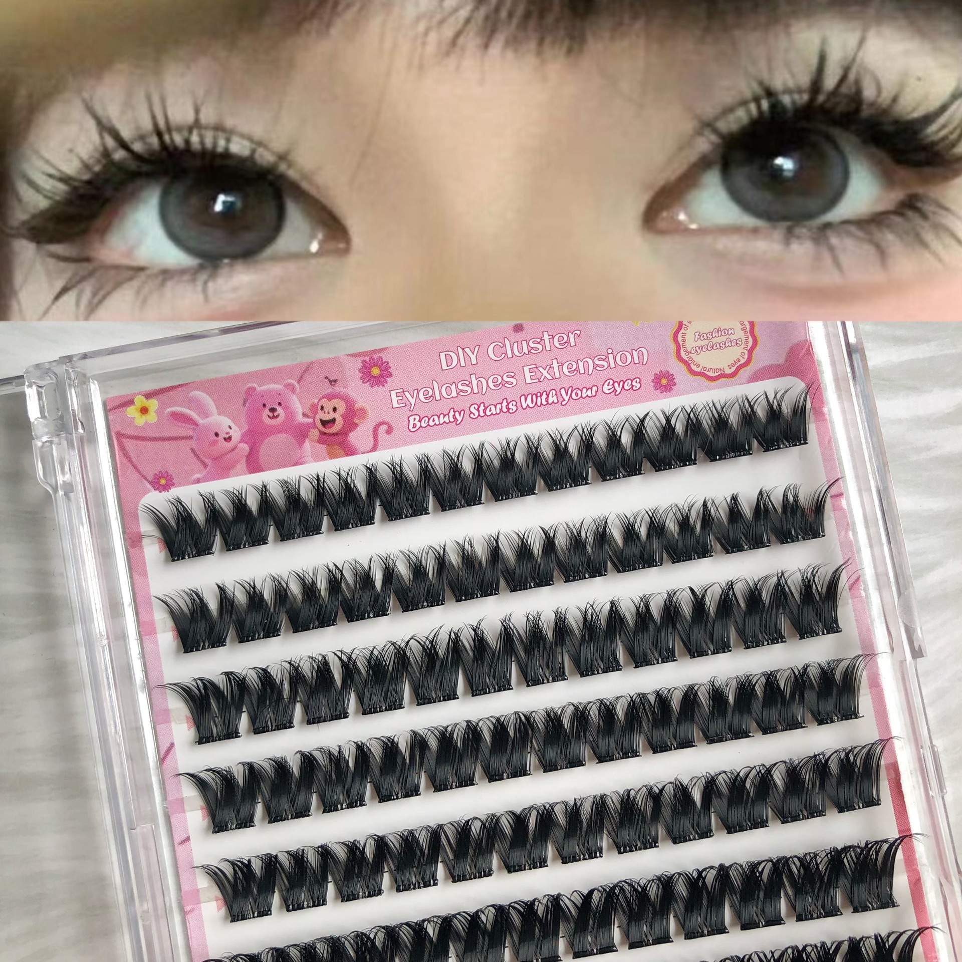 Transfronterizas pestañas falsas 30 - 100D comercio exterior caja de pestañas gruesas con pinzas de pegamento conjunto de pestañas falsas
