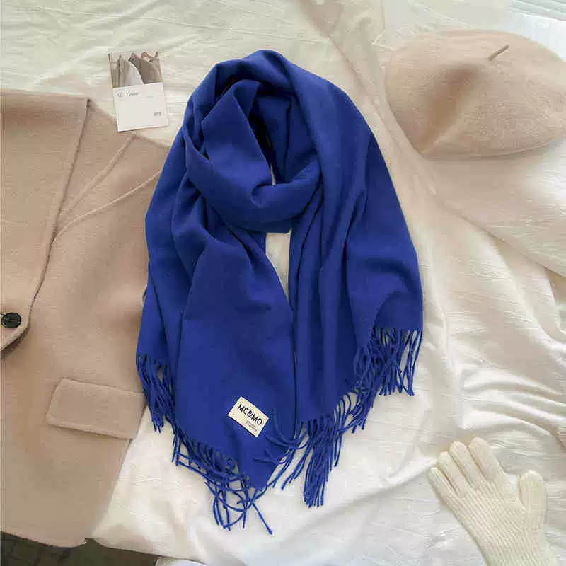 Colored winter scarf, red cashmere, keep warm universal cloak, increased thickness