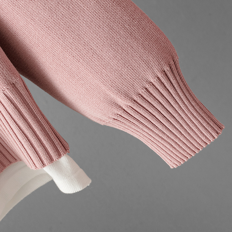 Damen Strick Zweiteiler Set Mit Lockerem Pullover Und Weiter Hose_voghion.com