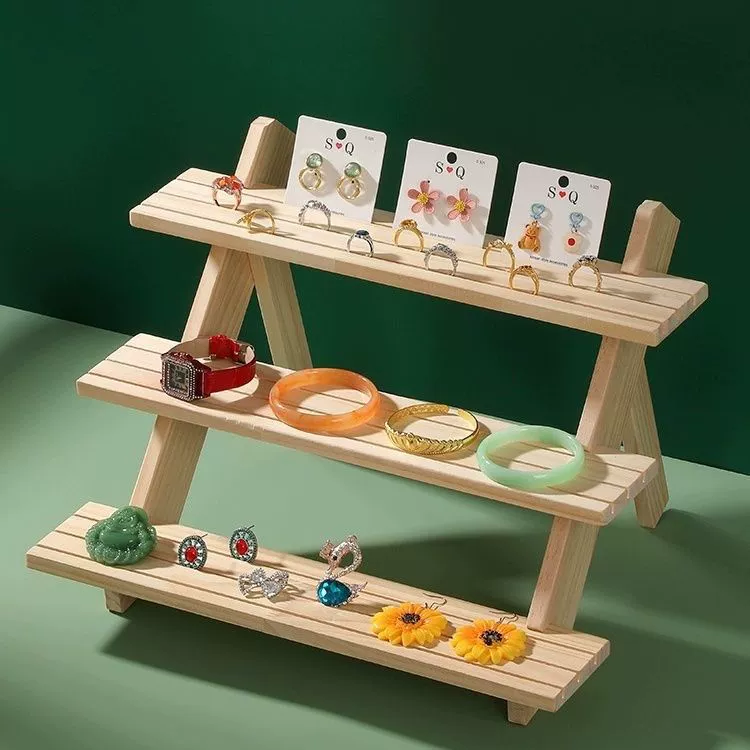 Стенд для ювелирных изделий из цельного дерева трапециевидный браслет кольцо ювелирные украшения картон картон