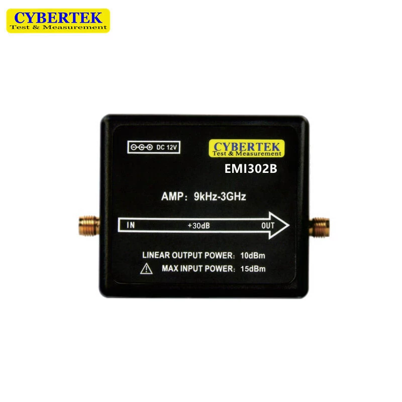Предусилитель CYBERTEK EMI302B (9 кГц-3 ГГц) с усиленным сигналом на 30 дБ усиливает сигнал для улучшения системы.