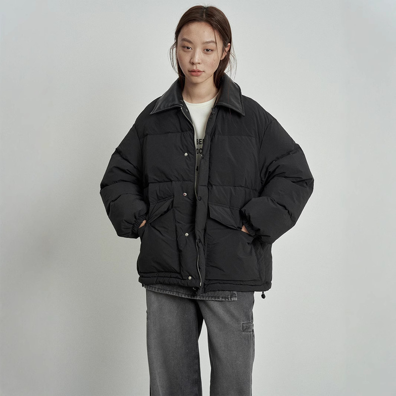 Thickened Love and Nancy Thirteen Lines Winter Casual 90 White Duck down Warm Leather Collar Bain Style down Jacket Women 41022